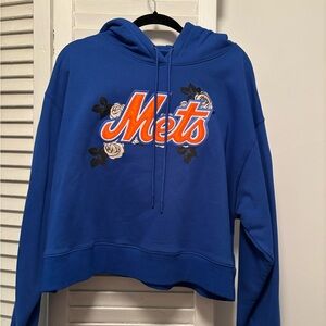 New York Mets pullover cropped hoodie